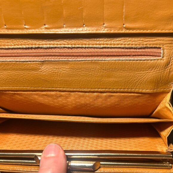 Vintage Fendi Wallet • Pequin Stripe Canvas & Tan Leather • Made in Italy - Picture 11 of 16